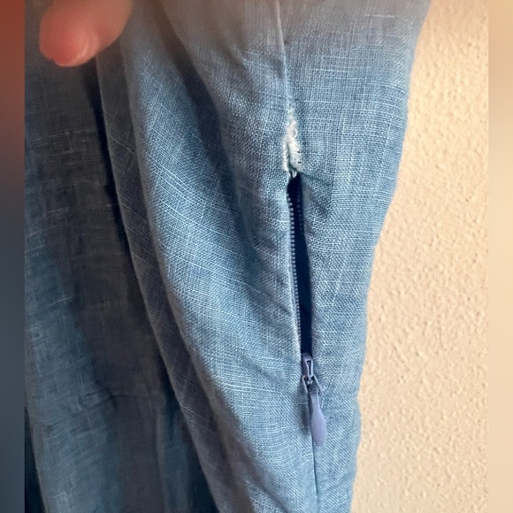 NWT $538 120% Lino Italy design Blue Harbor Sleeveless Maxi Dress Size 40 Bow - Picture 10 of 14